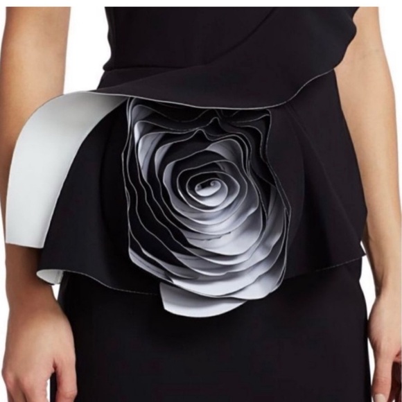 CHIARA BONI LA PETITE ROBE Morny 3D Flower Ruffle Sleeveless Gown Maxi Dress NEW - Picture 9 of 11